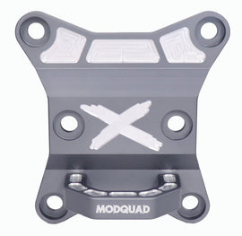 ModQuad rear differential plate with hook in grey for Can-Am Maverick, mounted on the vehicle's rear differential.