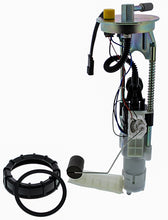 Load image into Gallery viewer, All Balls fuel pump assembly for intake and carburetor systems, showing the compact, black fuel pump with hoses attached.