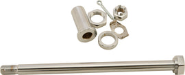 HardDrive Chrome rear axle with hardware for Fl & Fx models, fits 1967-1972 vehicles, shown with mounting components.
