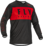 Fly Racing F-16 Jersey in red and black, featuring a sporty design suitable for motocross or racing enthusiasts.
