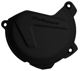 Polisport Plastics black clutch cover protector for motorcycles, part number 64-0732B, shown in the image.