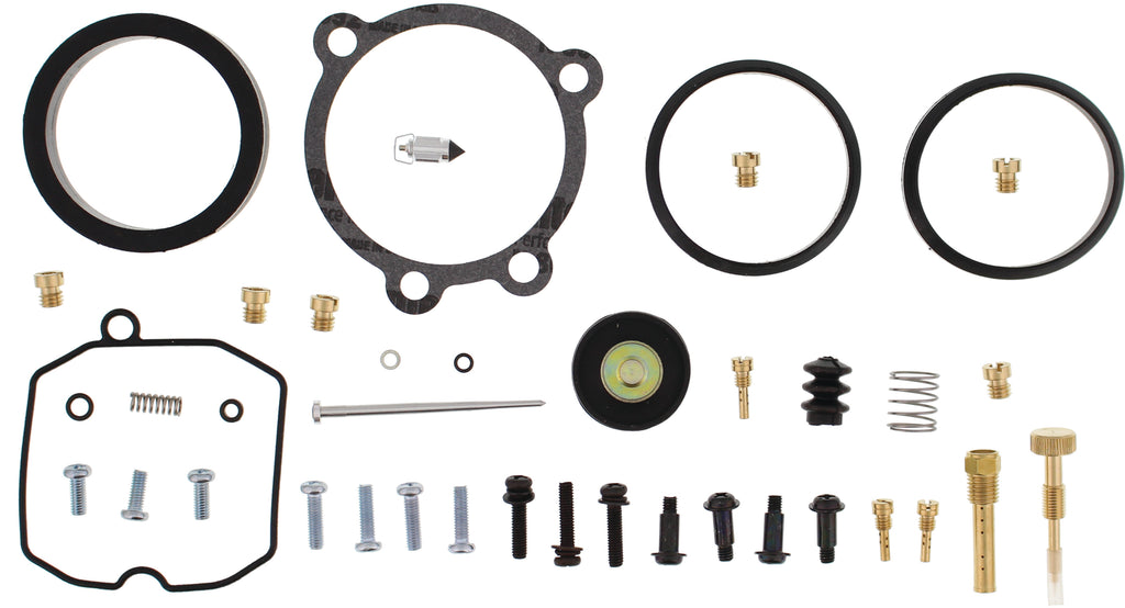 All Balls XL1200 carb rebuild kit for 1988-2003 Harley XL1200 models, includes intake and fuel system components.