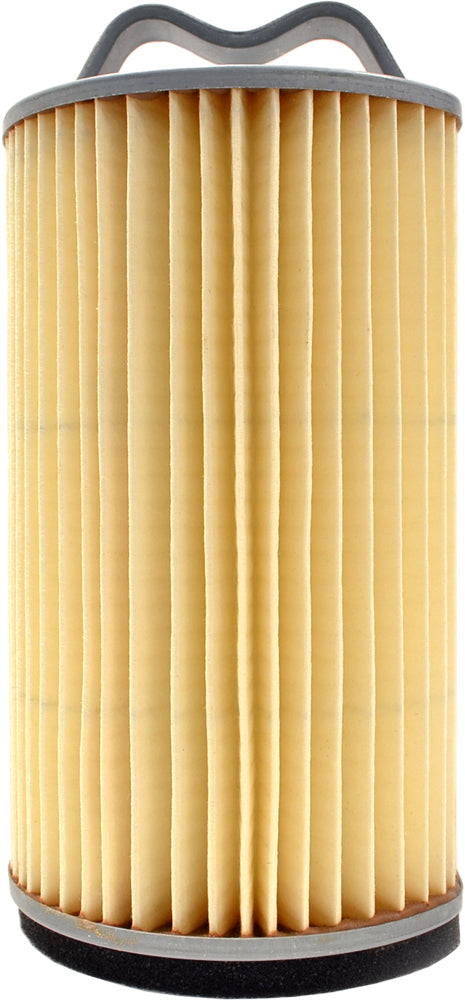 Emgo air filter 78-9528 with a rectangular pleated paper element and black plastic frame for motorcycle or ATV engine intake.