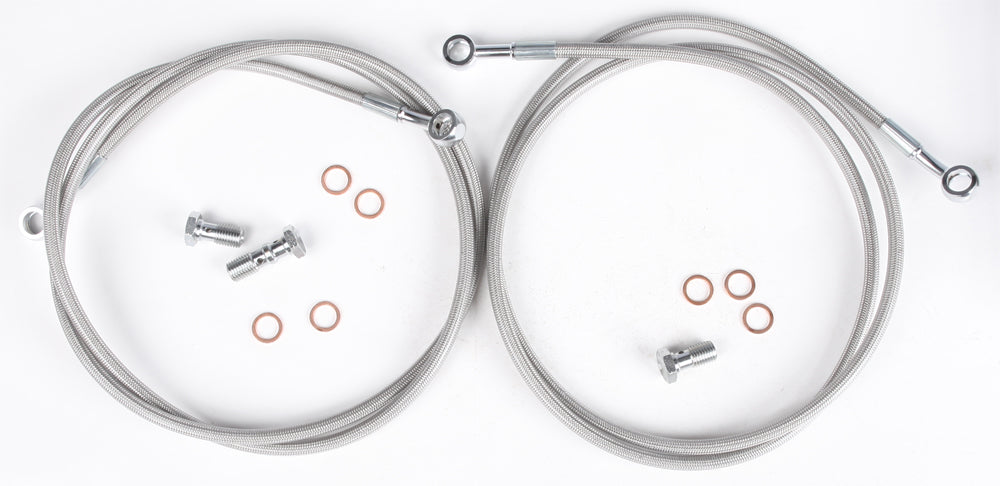 Streamline brake line set with two front lines for Yamaha Standard+2 models, durable automotive brake components.
