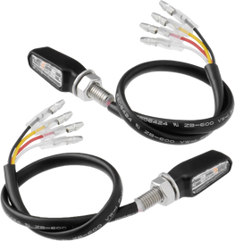 ZETA 701 LED turn signals with taillight, black housing, clear lens, electrical component for motorcycle or vehicle lighting system