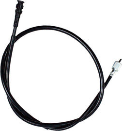 Motion Pro black vinyl speedometer cable 70-2045, with coiled design and connectors visible for motorcycle or vehicle speed control.