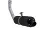 MBRP Exhaust single slip-on system with 4.25-inch black sport muffler, showcasing the sleek exhaust pipe and muffler design.