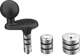 Ram Fork Stem Wedge Ball Base accessory with 12-32mm holes, designed for secure fitting and stability in equipment assembly.