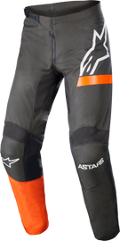 Alpine Star Fluid Chaser Pants in anthracite and coral fluo, size 38, featuring sporty, lightweight design with adjustable waist.