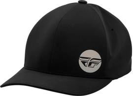 Fly Racing Fly Delta hat in black and light grey, large/extra large size, featuring a casual, adjustable cap design.