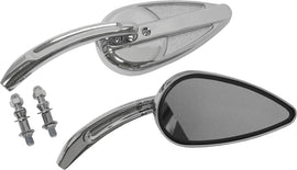Chrome vintage HardDrive mirrors with reflective surfaces and classic design, perfect for automotive customization.