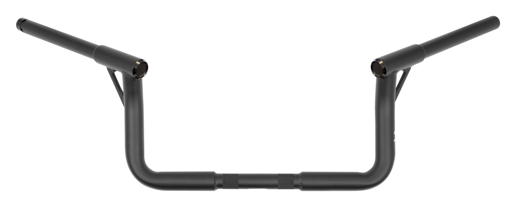 Matte black Burly Brand Louie-Bagger 8-inch handlebar with 1.25-inch diameter, designed for motorcycle or bike customization.