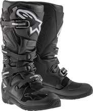 Load image into Gallery viewer, Black Alpine Star Tech 7 Enduro boots size 9 with sturdy construction and ankle protection, designed for off-road riding.