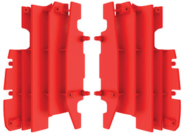 Red Polisport Plastics radiator louver with vented design for motorcycle cooling, part number 64-56541.