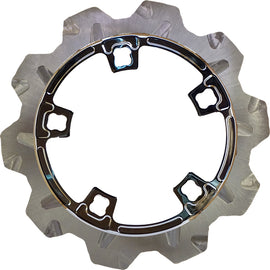 Lyndall Racing Brakes high carbon steel perimeter rotor, chrome finish, 11.8-inch diameter for high-performance vehicle braking system.