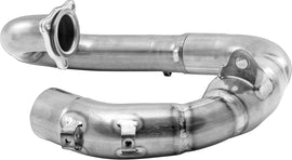 FMF Racing Megabomb exhaust for Yamaha YZ250F, side view showing stainless steel pipe and muffler with branding details