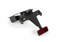 PUIG black Fender Eliminator Kit for Kawasaki motorcycle, showing sleek body design and mounting hardware.