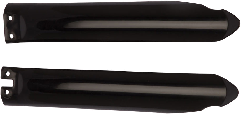 Acerbis black fork guard for motorcycle suspension protection, model 21150-30001, shown mounted on a bike fork.