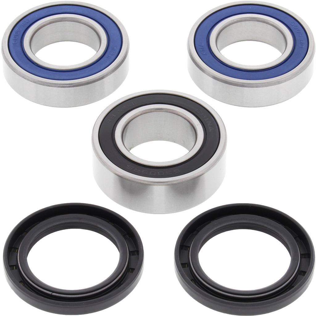 All Balls drive wheel bearing kit 22-51556 with metal components and seals, suitable for motorcycle or vehicle wheel assembly.