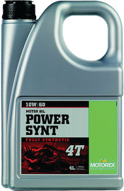 Motorex Power Synthetic Motor Oil 4T 10W60 4L container, automotive chemicals for engine lubrication and maintenance.
