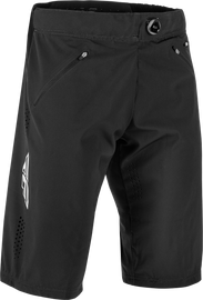 Fly Racing Radium Shorts in black, size 32, shown with waistband and fabric details for motocross or casual riding.