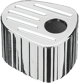 Chrome Precision Billet Fluted Ignition Cover Storage Cover, durable metal construction, polished finish, designed for motorcycle ignition systems.