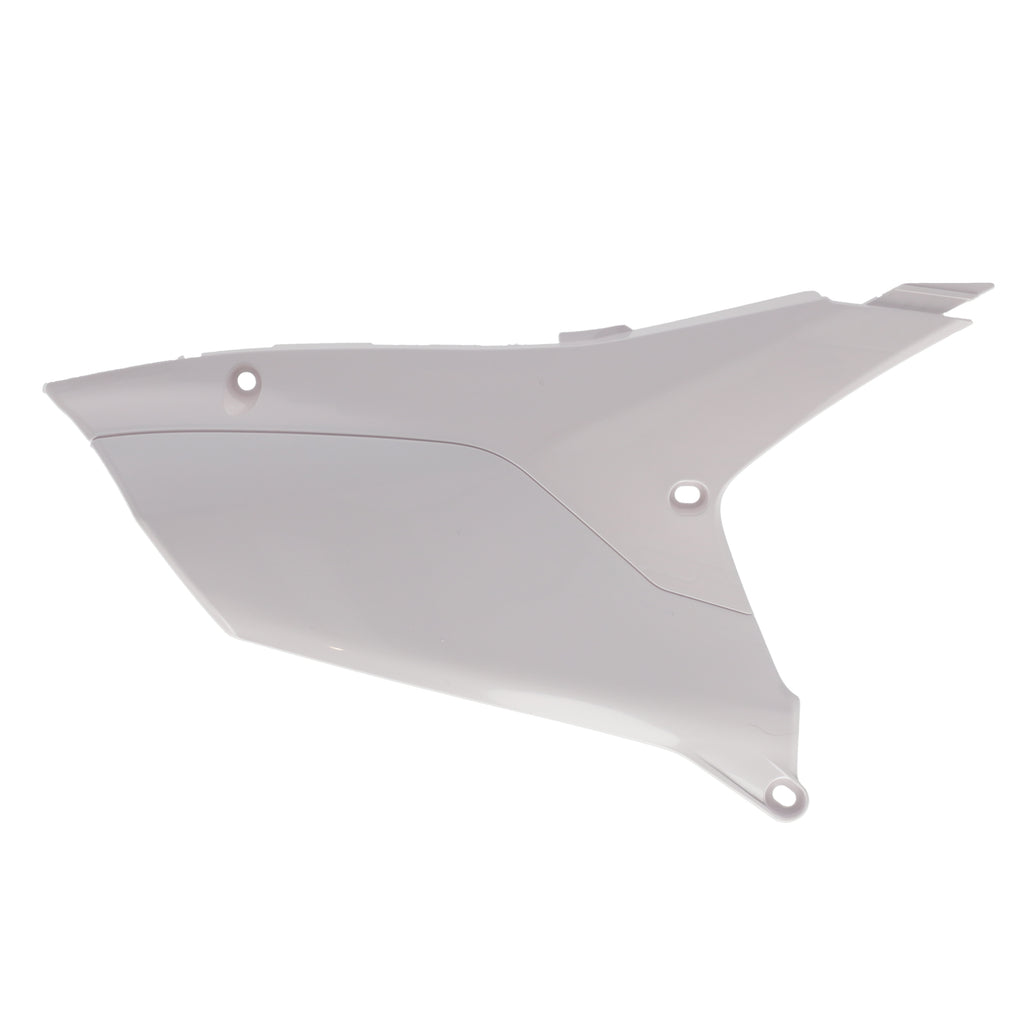 Acerbis Yamaha white side body panels with mounting points, designed for Yamaha motorcycle model.