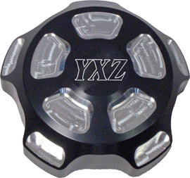 ModQuad black gas cap for Yamaha YXZ, featuring a sturdy design and secure fit, compatible with ModQuad part number 28-44095.