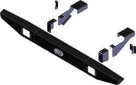 KFI Products rear bumper with 10-1430 polish finish, showcasing its sturdy metal construction and sleek design for off-road vehicles.