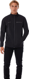 Alpine Star Progression Midlayer in black, XL size, showing the front view of the lightweight, versatile midlayer for outdoor activities.