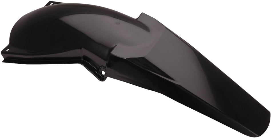 Acerbis black rear fender for motorcycle, showing the sleek curved design and mounting points for easy installation.
