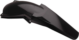 Acerbis black rear fender for motorcycle, showing the sleek curved design and mounting points for easy installation.