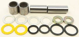 All Balls swingarm bearing kit for motorcycle suspension, showing metal bearings and seals in a packaging box.