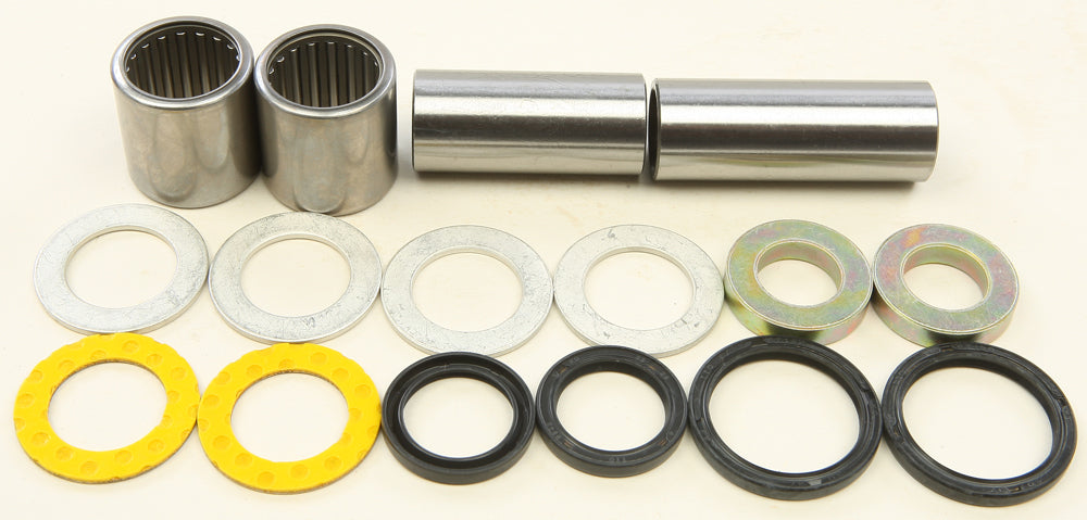 All Balls swingarm bearing kit for motorcycle suspension, featuring multiple bearing components in a sealed package.