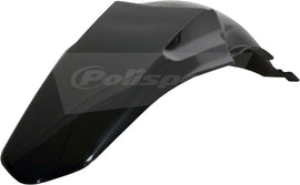 Black Polisport Plastics rear fender for Yamaha YZ250 motorcycle, model 64-5651, shown mounted on the bike.