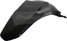 Load image into Gallery viewer, Black Polisport Plastics rear fender for Yamaha YZ250 motorcycle, shown installed on the bike with a close-up view of the fender.