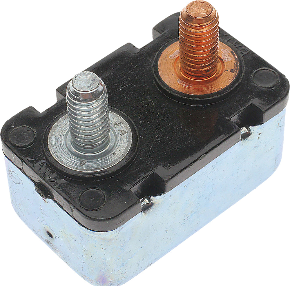 SMP 30amp circuit breaker for electrical systems, with black and silver switch and mounting terminals visible in the image.