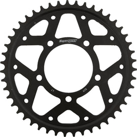 Steel Supersprox 47-tooth rear sprocket for Suzuki GSX-R750, black finish, designed for 530 chain compatibility.