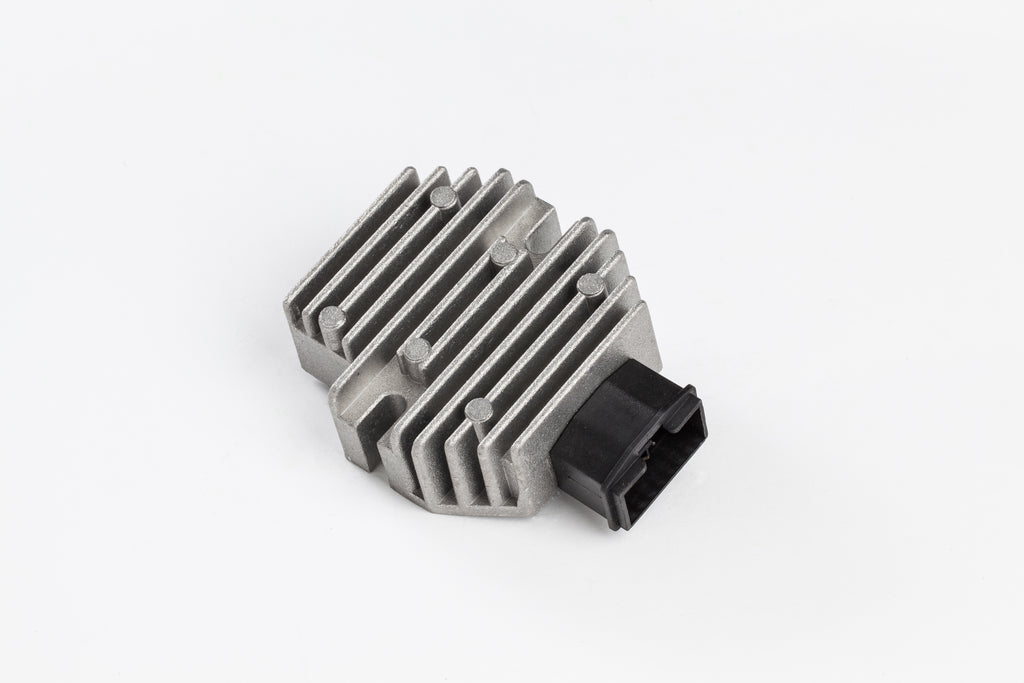 Ricks Motorsport Electric regulator and rectifier for motorcycle electrical systems, showing the black rectangular component with wiring.