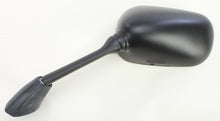 Load image into Gallery viewer, Black left motorcycle mirror by Emgo, model Yam 56-9933, with a sleek design and mounting arm visible.
