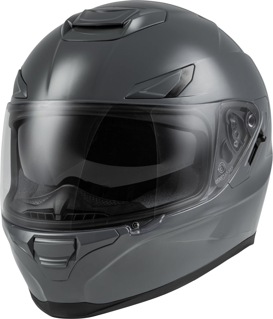 Fly Racing Sentinel Solid Grey Helmet with sleek design, matte finish, and ventilation vents for motorcycle or dirt bike riding.
