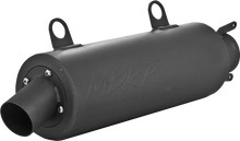 Load image into Gallery viewer, MBRP Exhaust single slip-on system with 4.25-inch black sport muffler, showcasing sleek exhaust pipe and modern design.
