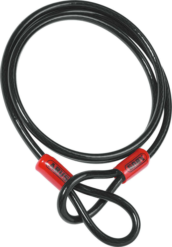 Abus Cobra Loop Cable 7ft security cable with lock, black, for bike and equipment security, durable and flexible design.