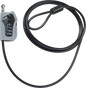Abus Combiloop 205 cable lock for security, featuring a flexible steel cable and key lock mechanism.
