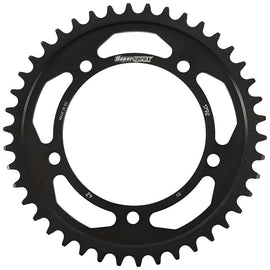 Steel rear edge sprocket 42-tooth for Suzuki GSX-R750 by Supersprox, featuring a black finish and durable construction.