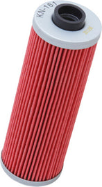 K&N Oil Filter 56-0161 for vehicle engine, showing the cylindrical metal filter with branding and part number visible.
