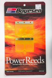 Boyesen motorcycle reeds 59-7686 for intake and carburetor fuel system, shown installed on a motorcycle engine component.