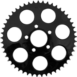 HardDrive Gloss Black 49-tooth rear sprocket for Big Twin motorcycles, dished design for 2000-2013 Harley-Davidson models.