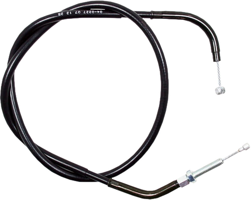 Motion Pro black vinyl clutch cable 70-4227 for motorcycle control lines, showing the sturdy, flexible cable with black vinyl coating.