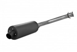 MBRP Exhaust single slip-on system with 4.25-inch black sport muffler, stainless steel exhaust pipe, and sleek design.